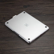 F102AS For iPad 10.2 inch Colorful Backlit Rotatable Bluetooth Keyboard Leather Tablet Case with Pen Slot Function (Silver)