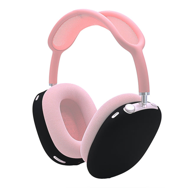 A Pair Full Coverage Anti-scratch Silicone Headphone Protective Case for AirPods Max(Black)
