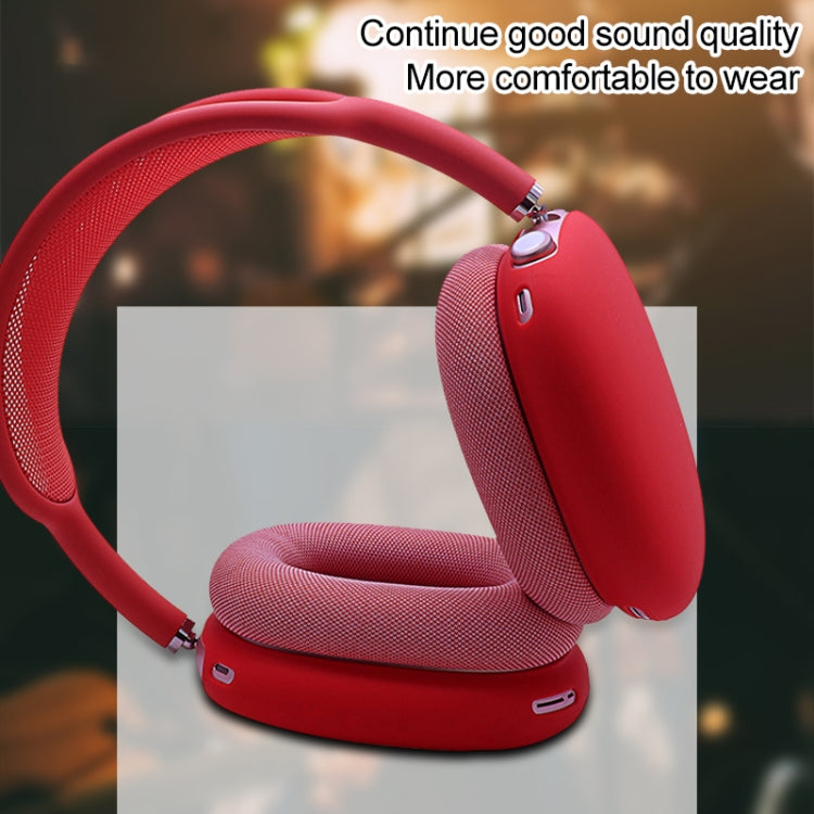 A Pair Full Coverage Anti-scratch Silicone Headphone Protective Case for AirPods Max(Red)