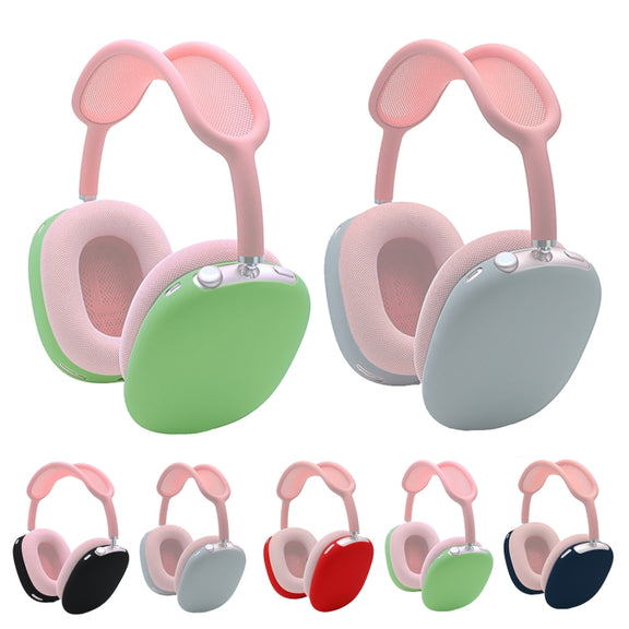 A Pair Full Coverage Anti-scratch Silicone Headphone Protective Case for AirPods Max(Red)