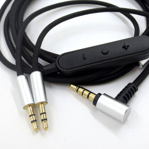 ZS0096 Wired Control Version Headphone Audio Cable for Sol Republic Master Tracks HD V8 V10 V12 X3 (Black)