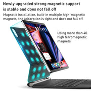 For iPad 10th Gen 10.9 2022 T89 Magic Suspended Bluetooth Keyboard Leather Case(Black)
