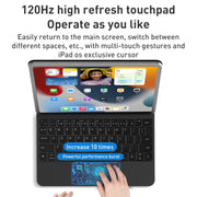 For iPad 10th Gen 10.9 2022 T89 Magic Suspended Bluetooth Keyboard Leather Case(Black)