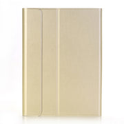 A09 Bluetooth 3.0 Ultra-thin ABS Detachable Bluetooth Keyboard Leather Tablet Case for iPad Air / Pro 10.5 inch (2019), with Holder (Gold)