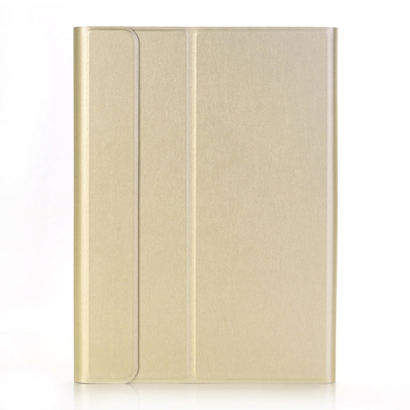 A09 Bluetooth 3.0 Ultra-thin ABS Detachable Bluetooth Keyboard Leather Tablet Case for iPad Air / Pro 10.5 inch (2019), with Holder (Gold)