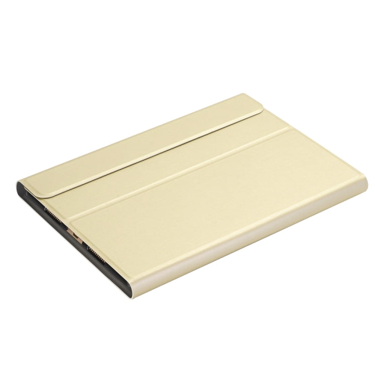 A09 Bluetooth 3.0 Ultra-thin ABS Detachable Bluetooth Keyboard Leather Tablet Case for iPad Air / Pro 10.5 inch (2019), with Holder (Gold)