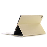 A09 Bluetooth 3.0 Ultra-thin ABS Detachable Bluetooth Keyboard Leather Tablet Case for iPad Air / Pro 10.5 inch (2019), with Holder (Gold)