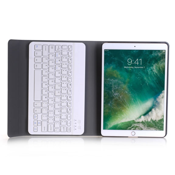 A09 Bluetooth 3.0 Ultra-thin ABS Detachable Bluetooth Keyboard Leather Tablet Case for iPad Air / Pro 10.5 inch (2019), with Holder (Gold)