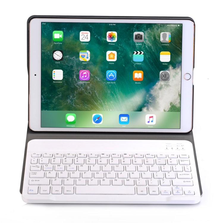 A09 Bluetooth 3.0 Ultra-thin ABS Detachable Bluetooth Keyboard Leather Tablet Case for iPad Air / Pro 10.5 inch (2019), with Holder (Gold)