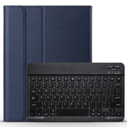 A11 Bluetooth 3.0 Ultra-thin ABS Detachable Bluetooth Keyboard Leather Tablet Case for iPad Air 4 / Air 5 / Pro 11 inch 2022 / 2021 / 2020 / 2018, with Holder (Dark Blue)