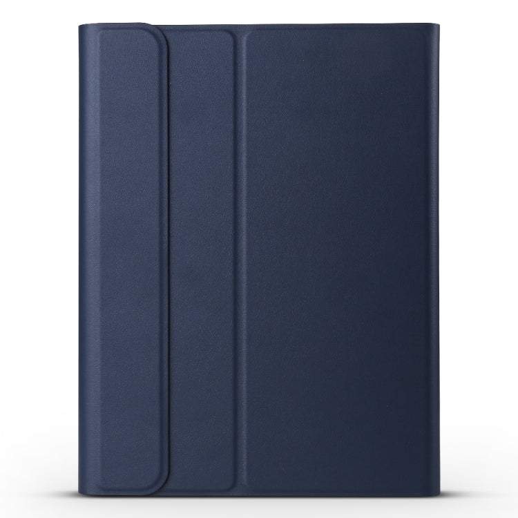 A11 Bluetooth 3.0 Ultra-thin ABS Detachable Bluetooth Keyboard Leather Tablet Case for iPad Air 4 / Air 5 / Pro 11 inch 2022 / 2021 / 2020 / 2018, with Holder (Dark Blue)