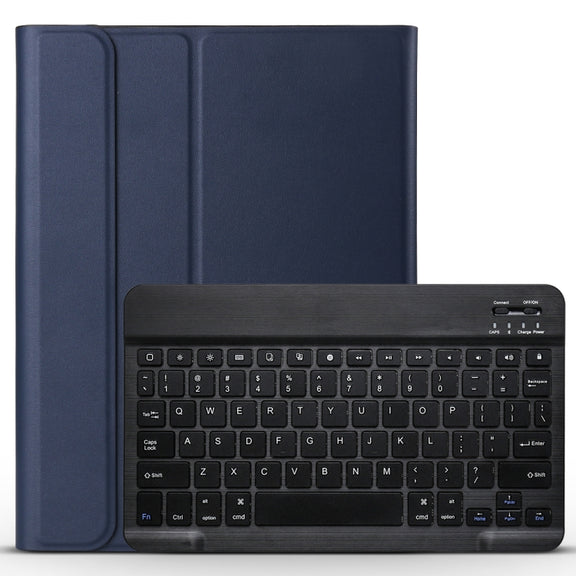 A11 Bluetooth 3.0 Ultra-thin ABS Detachable Bluetooth Keyboard Leather Tablet Case for iPad Air 4 / Air 5 / Pro 11 inch 2022 / 2021 / 2020 / 2018, with Holder (Dark Blue)