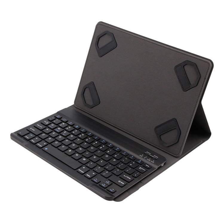 TY-1031 Universal Bluetooth 3.0 ABS Brushed Texture Keyboard + Leather Tablet Case for iOS, Windows, Android Tablet PC Between 9-10.5 inch(Black)