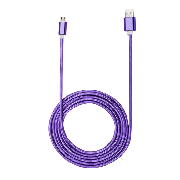 2m Woven Style Metal Head 84 Cores 8 Pin to USB 2.0 Data / Charger Cable(Purple)