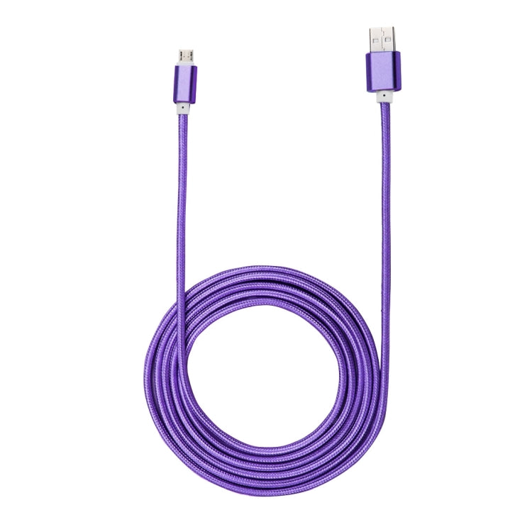2m Woven Style Metal Head 84 Cores 8 Pin to USB 2.0 Data / Charger Cable(Purple)