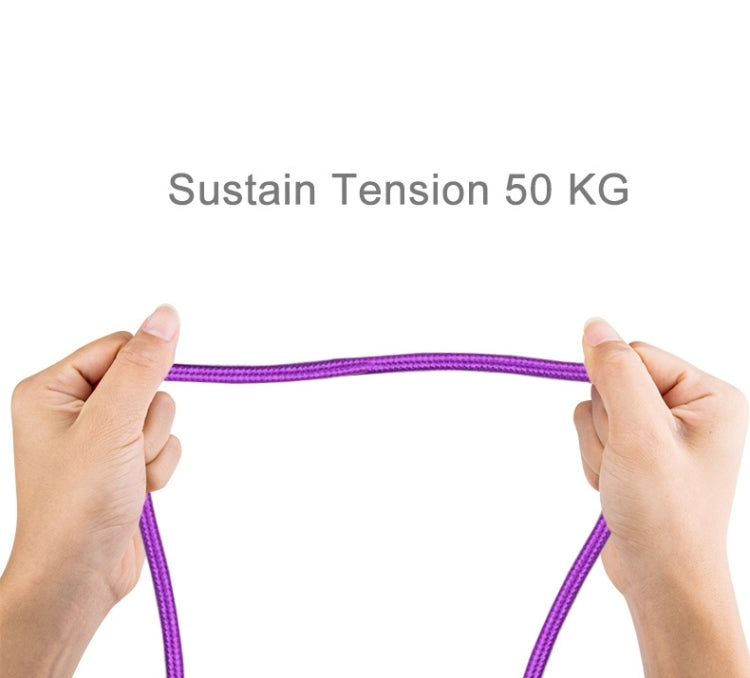 2m Woven Style Metal Head 84 Cores 8 Pin to USB 2.0 Data / Charger Cable(Purple)