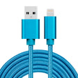 3m 3A Woven Style Metal Head 8 Pin to USB Data / Charger Cable(Blue) - Normal Style Cable by PMC TechLife | Online Shopping South Africa | PMC TechLife | Buy Now Pay Later Mobicred