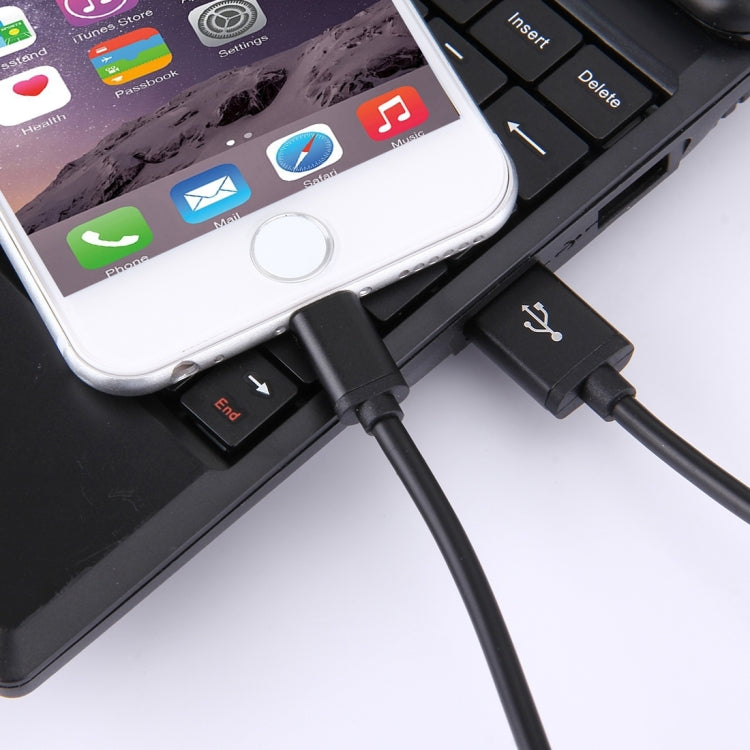 1m 3A 8 Pin to USB Data Sync Charging Cable for iPhone, iPad, Diameter: 4 cm(Black)