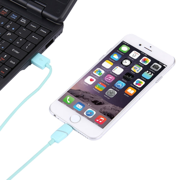 1m Circular Bobbin Gift Box Style 8 Pin to USB Data Sync Cable with Indicator for iPhone, iPad(Blue)