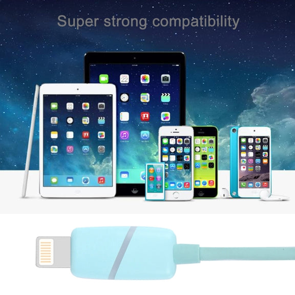 1m Circular Bobbin Gift Box Style 8 Pin to USB Data Sync Cable with Indicator for iPhone, iPad(Blue)
