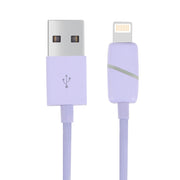 1m Circular Bobbin Gift Box Style 8 Pin to USB Data Sync Cable with Indicator for iPhone, iPad(Purple)
