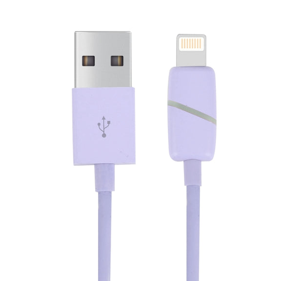 1m Circular Bobbin Gift Box Style 8 Pin to USB Data Sync Cable with Indicator for iPhone, iPad(Purple)