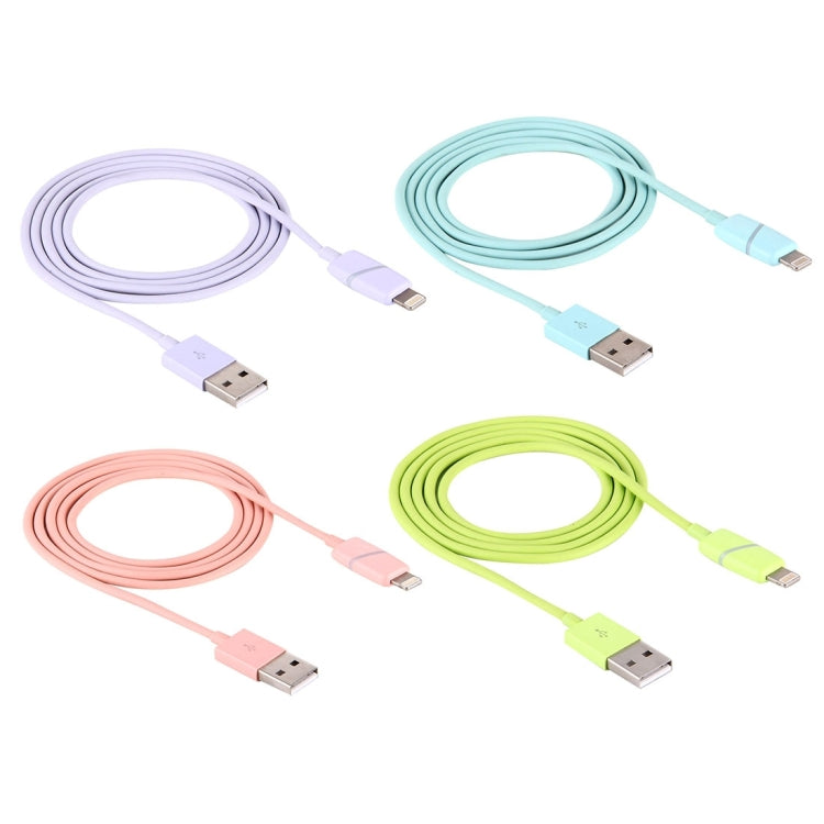 1m Circular Bobbin Gift Box Style 8 Pin to USB Data Sync Cable with Indicator for iPhone, iPad(Green)