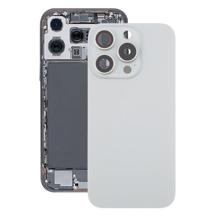 For iPhone 16 Pro Max Original Glass Battery Back Cover with Camera Lens Cover(Silver)