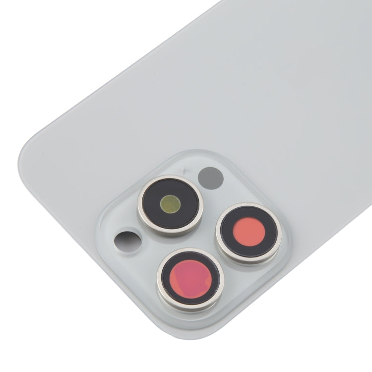 For iPhone 16 Pro Max Original Glass Battery Back Cover with Camera Lens Cover(Silver)