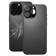 For iPhone 16 Pro Max Easy Replacement Big Camera Hole Glass Back Battery Cover(Black)