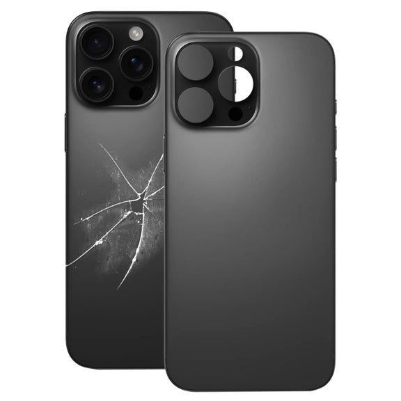 For iPhone 16 Pro Max Easy Replacement Big Camera Hole Glass Back Battery Cover(Black)