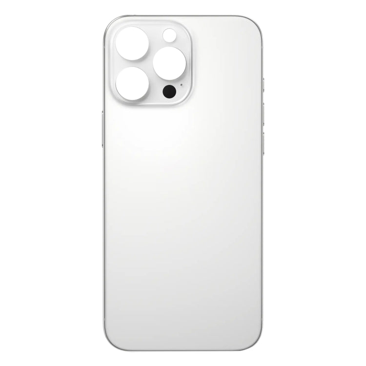 For iPhone 16 Pro Max Easy Replacement Big Camera Hole Glass Back Battery Cover(White)