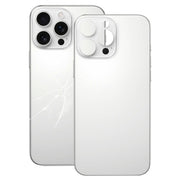 For iPhone 16 Pro Max Easy Replacement Big Camera Hole Glass Back Battery Cover(White)