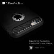 For iPhone 6 Plus & 6s Plus Brushed Texture Fiber TPU Rugged Armor Protective Case(Black)