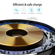 NewRixing NR-3500 Multi-function Atmosphere Light Wireless Charging Bluetooth Speaker with Hands-free Call Function, Support TF Card & USB & FM & AUX(Black)