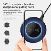 NewRixing NR-3500 Multi-function Atmosphere Light Wireless Charging Bluetooth Speaker with Hands-free Call Function, Support TF Card & USB & FM & AUX(Black)