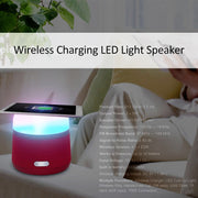 NewRixing NR-3500 Multi-function Atmosphere Light Wireless Charging Bluetooth Speaker with Hands-free Call Function, Support TF Card & USB & FM & AUX (Grey)
