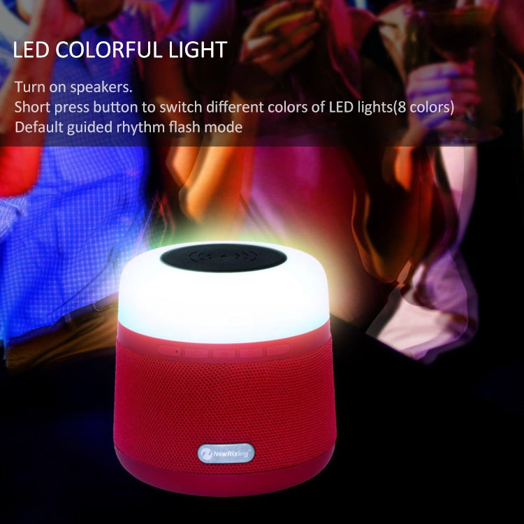NewRixing NR-3500 Multi-function Atmosphere Light Wireless Charging Bluetooth Speaker with Hands-free Call Function, Support TF Card & USB & FM & AUX (Blue)