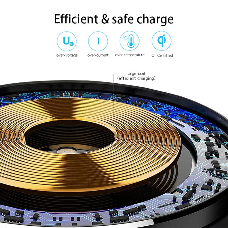 NewRixing NR-3500 Multi-function Atmosphere Light Wireless Charging Bluetooth Speaker with Hands-free Call Function, Support TF Card & USB & FM & AUX (Red)