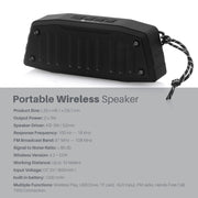 NewRixing NR-4019 Outdoor Portable Bluetooth Speaker with Hands-free Call Function, Support TF Card & USB & FM & AUX (Grey)