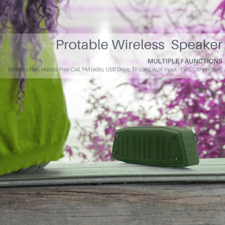 NewRixing NR-4019 Outdoor Portable Bluetooth Speaker with Hands-free Call Function, Support TF Card & USB & FM & AUX (Red)