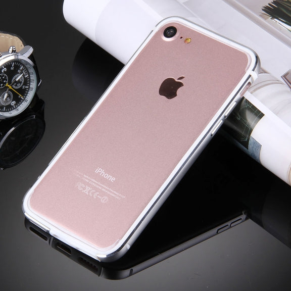 For  iPhone 8 & 7  TPU + Aluminum Alloy Bumper Frame(Silver)