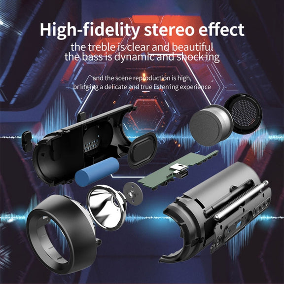 ZEALOT A1 Multifunctional Bass Wireless Bluetooth Speaker, Built-in Microphone, Support Bluetooth Call & AUX & TF Card & LED Lights (Grey)