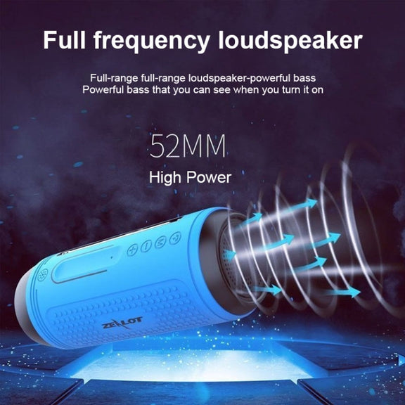 ZEALOT A1 Multifunctional Bass Wireless Bluetooth Speaker, Built-in Microphone, Support Bluetooth Call & AUX & TF Card & LED Lights (Dark Green)