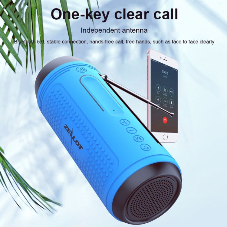 ZEALOT A1 Multifunctional Bass Wireless Bluetooth Speaker, Built-in Microphone, Support Bluetooth Call & AUX & TF Card & LED Lights (Dark Green)