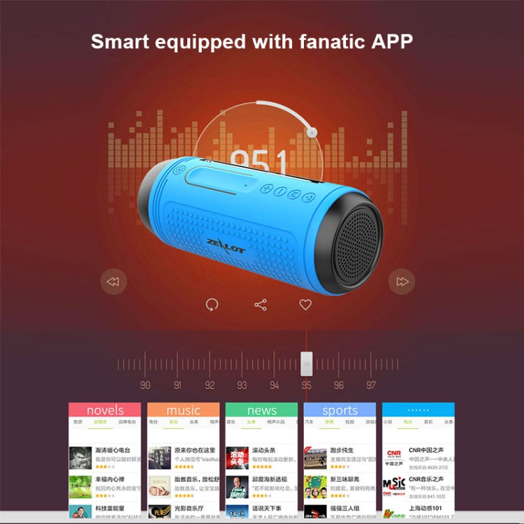 ZEALOT A1 Multifunctional Bass Wireless Bluetooth Speaker, Built-in Microphone, Support Bluetooth Call & AUX & TF Card & LED Lights (Dark Green)