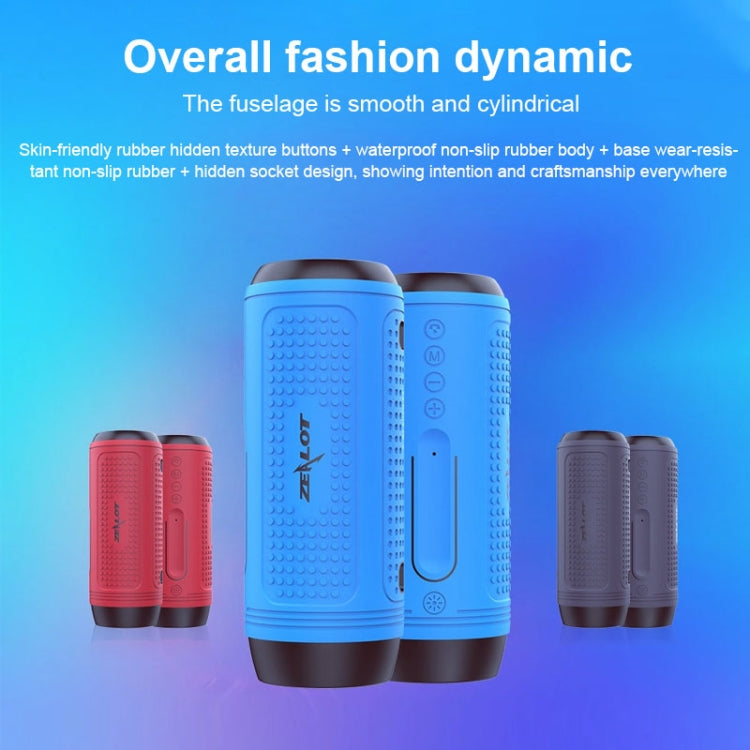 ZEALOT A1 Multifunctional Bass Wireless Bluetooth Speaker, Built-in Microphone, Support Bluetooth Call & AUX & TF Card & LED Lights (Dark Green)