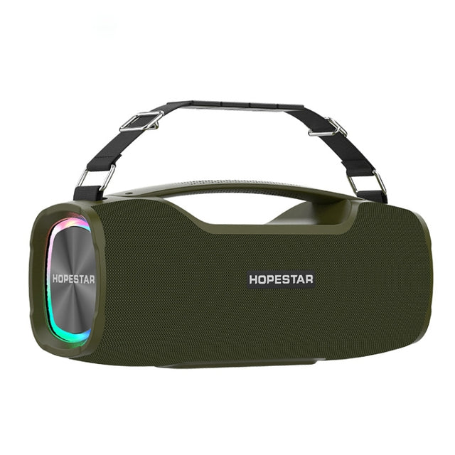 HOPESTAR A6X TWS Portable Outdoor Bluetooth Speaker with Colorful Music Lights, Support Power Bank & Hands-free Call & U Disk & TF Card & 3.5mm AUX(Green)