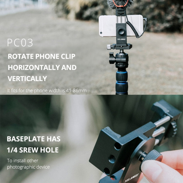 YELANGU PC03 Folding Phone Holder Horizontal Vertical Shooting Phone Clamp Holder Bracket(Black)
