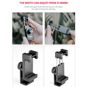YELANGU PC03 Folding Phone Holder Horizontal Vertical Shooting Phone Clamp Holder Bracket(Black)